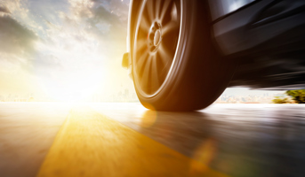 Car tyre, wheel, bottom of the road